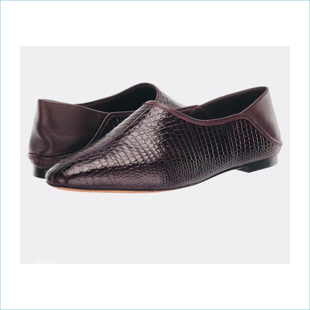 Vince 100% leather loafer flats in burgundy/wine color